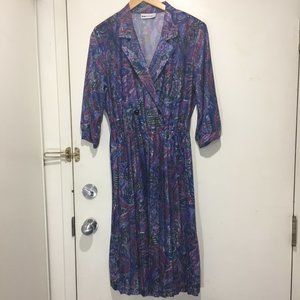 VINTAGE IMPROMPTU BELTED MAXI DRESSES SIZE L